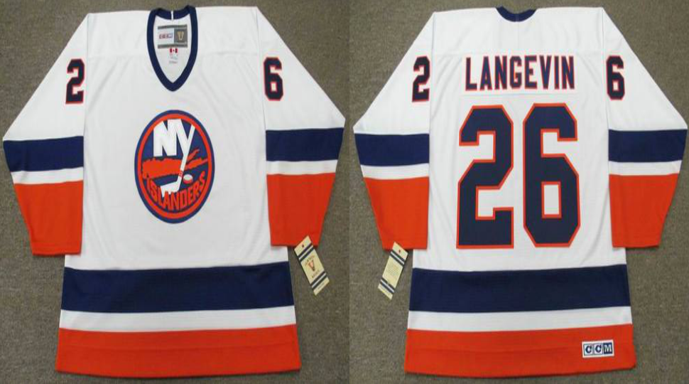 2019 Men New York Islanders #26 Langevin white CCM NHL jersey->new york islanders->NHL Jersey